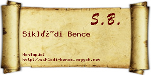 Siklódi Bence névjegykártya